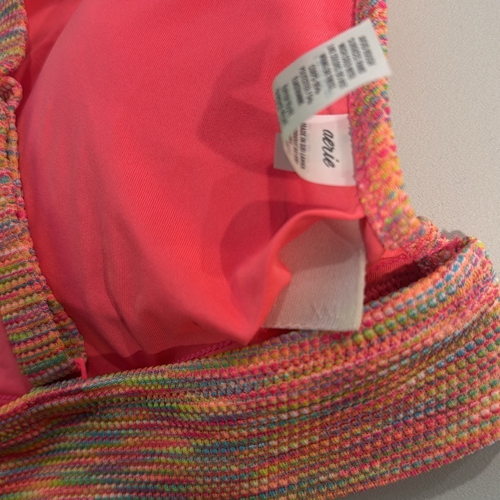 [aerie] NWT Rainbow Jacquard Scoop Bikini Top - Picture 4 of 5